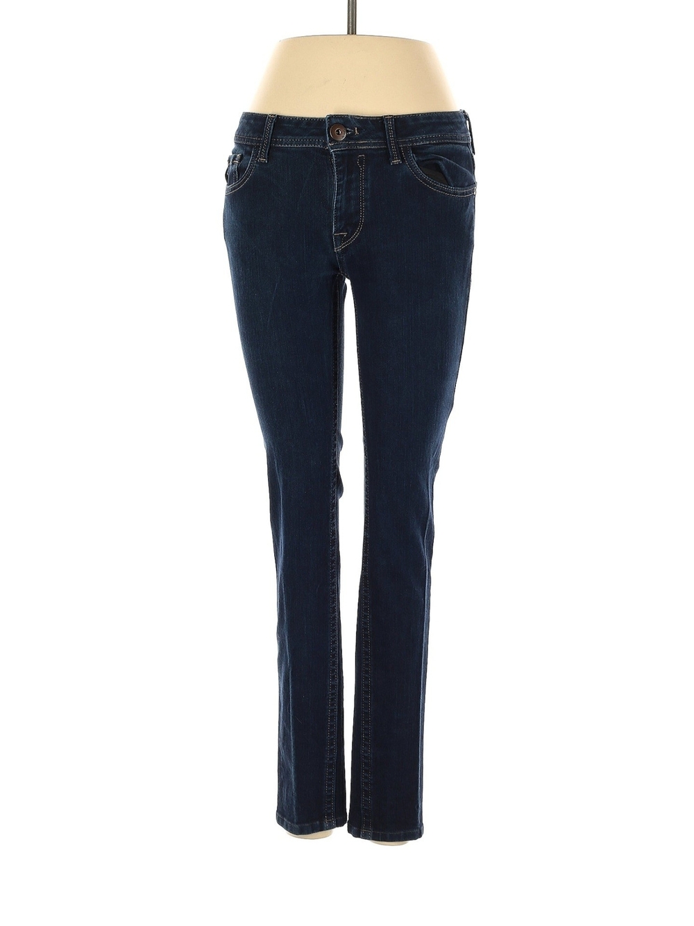 DL1961 Amanda Skinny Dark Blue Skinny Leg Lowrise Jeans - Size 28